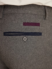 Grey Slim Fit Trimmed Texture Suit Trousers - Image 5 of 9