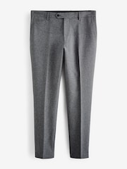 Grey Slim Fit Trimmed Texture Suit Trousers - Image 6 of 9