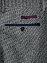 Grey Slim Fit Trimmed Texture Suit Trousers - Image 7 of 9