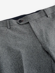 Grey Slim Fit Trimmed Texture Suit Trousers - Image 9 of 9
