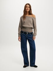 Cotton On Brown Softest Luxe Off Shoulder Cardigan - Image 1 of 4