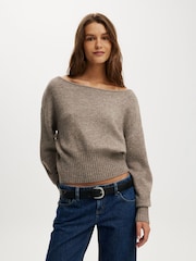 Cotton On Brown Softest Luxe Off Shoulder Cardigan - Image 2 of 4
