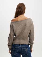Cotton On Brown Softest Luxe Off Shoulder Cardigan - Image 3 of 4