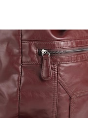 Pavers Burgundy Red Convertible Shoulder Bag Backpack - Image 4 of 6