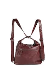 Pavers Burgundy Red Convertible Shoulder Bag Backpack - Image 5 of 6
