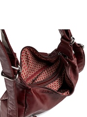Pavers Burgundy Red Convertible Shoulder Bag Backpack - Image 6 of 6