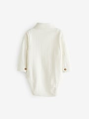 White Textured Shirt Baby Bodysuit - Image 2 of 3