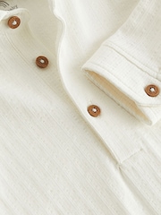 White Textured Shirt Baby Bodysuit - Image 3 of 3