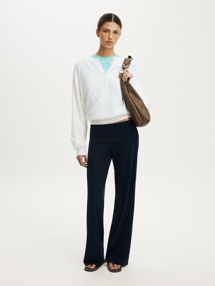 Cotton On Blue Honey Fold Over Pants - Image 2 of 5