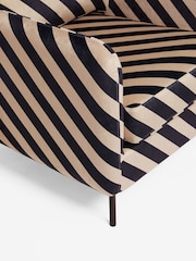 Rockett St George Studio Stripe Velvet Sand and Black The Edie Accent Chair - Image 4 of 5