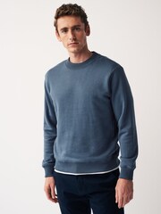 Blue Regular Fit Crew Sweatshirt - Image 1 of 7