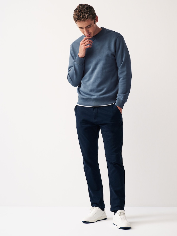 Blue Regular Fit Crew Sweatshirt - Image 2 of 7 Blue Regular Fit Crew Sweatshirt - Image 2 of 7