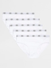 River Island White Ground Girls Briefs 5 Pack - Image 1 of 3