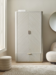 Light Grey Valencia Marble Mango Wood Double, 1 Drawer Wardrobe - Image 2 of 9