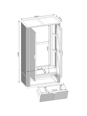 Light Grey Valencia Marble Mango Wood Double, 1 Drawer Wardrobe - Image 3 of 9