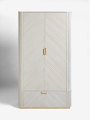 Light Grey Valencia Marble Mango Wood Double, 1 Drawer Wardrobe - Image 5 of 9