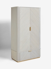 Light Grey Valencia Marble Mango Wood Double, 1 Drawer Wardrobe - Image 7 of 9