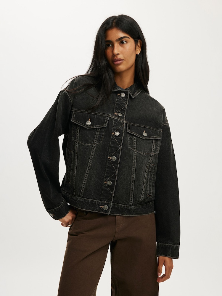 Cotton On Black Original Denim Jacket - Image 1 of 4