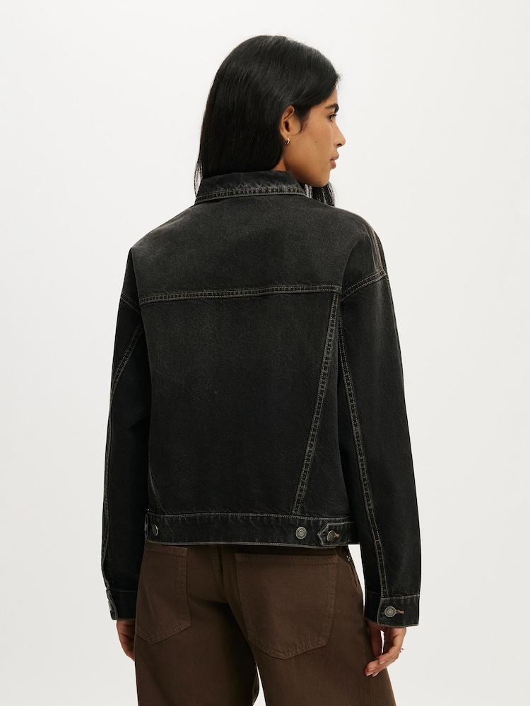 Cotton On Black Original Denim Jacket - Image 4 of 4