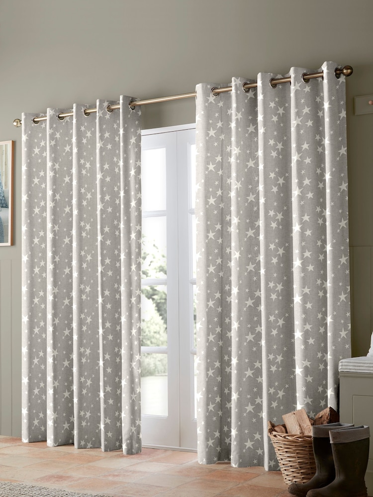 Emily Bond Pebble Grey 100% Cotton St Maws Made to Measure Curtains - Image 2 of 9