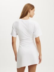 Cotton On White Boxy Tuck T-Shirt Mini Dress - Image 3 of 4