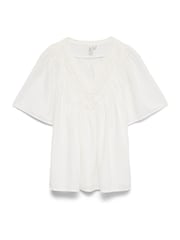 VERO MODA White Short Sleeve V-Neck Lace Trim Top - Image 5 of 5