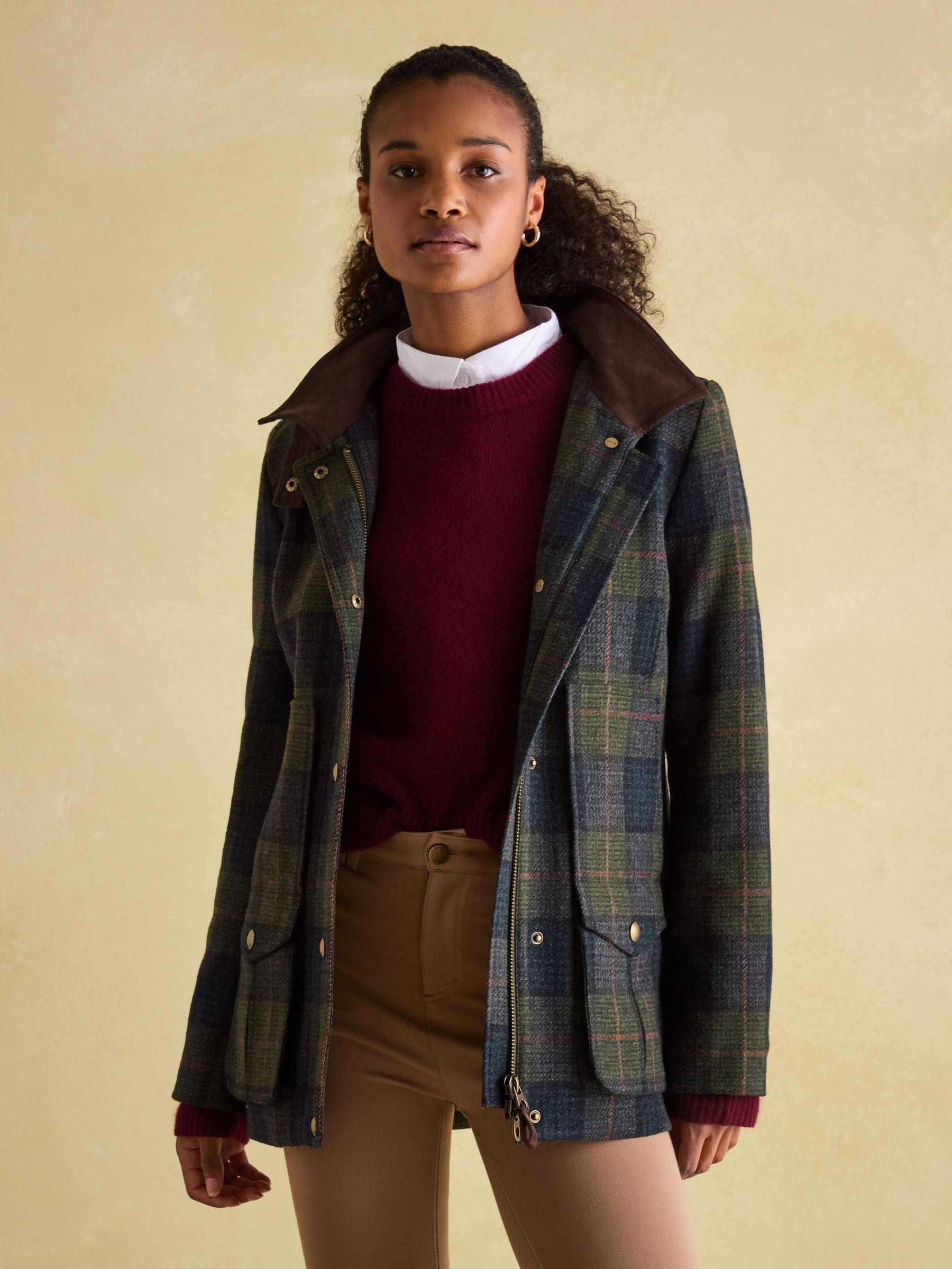 Joules long tweed coat deals