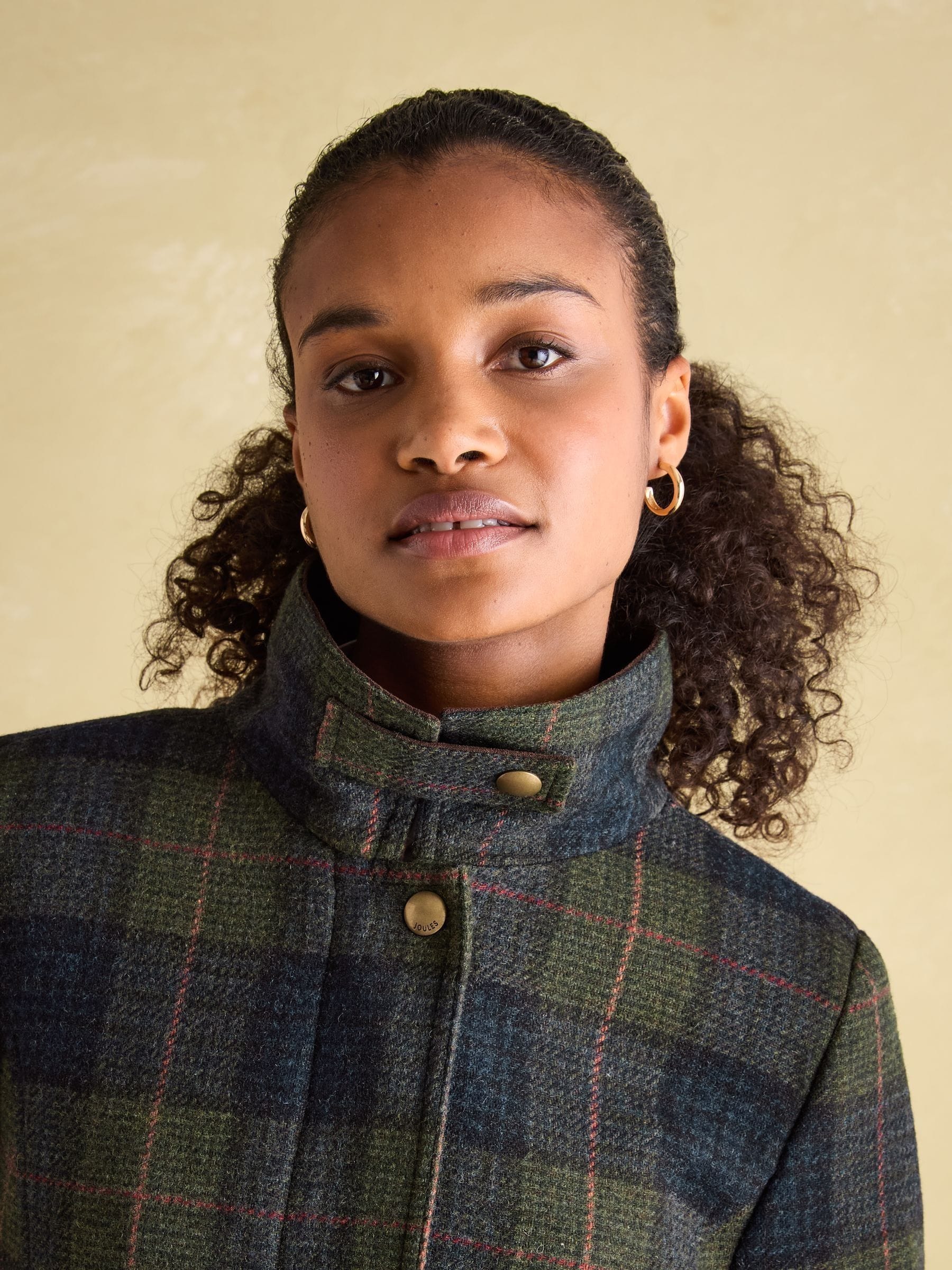 Joules dark green tweed field coat cheap