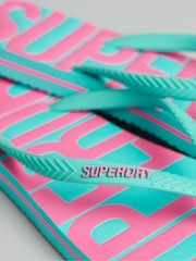 Superdry Blue Vintage Vegan Flip Flops - Image 2 of 4