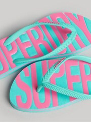 Superdry Blue Vintage Vegan Flip Flops - Image 3 of 4