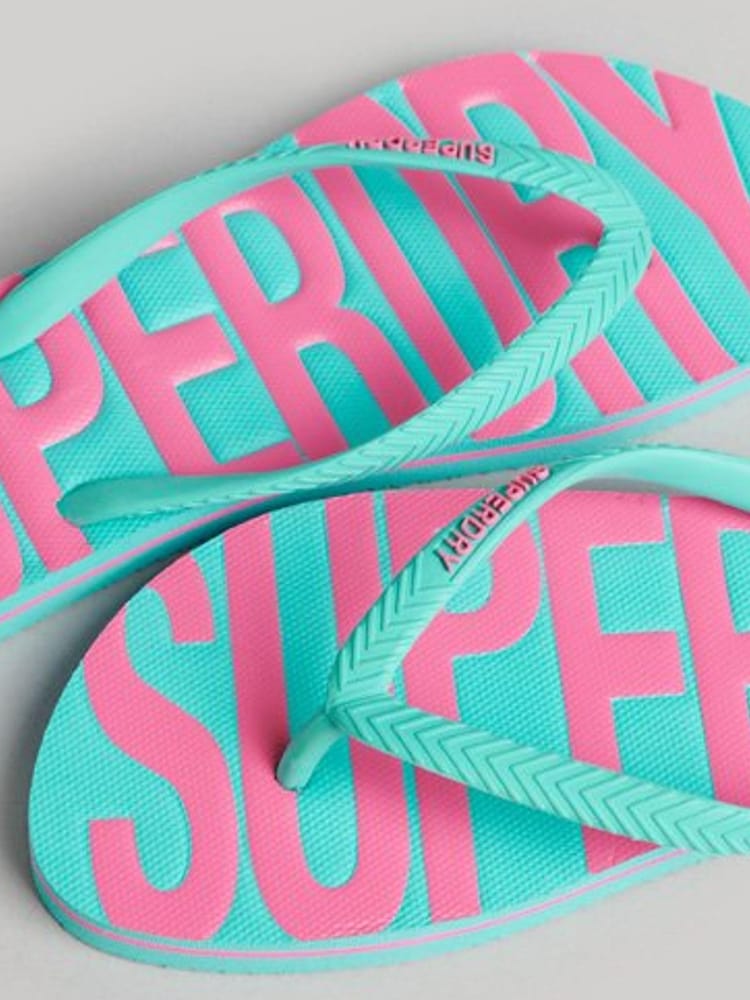 Superdry Blue Vintage Vegan Flip Flops - Image 4 of 4