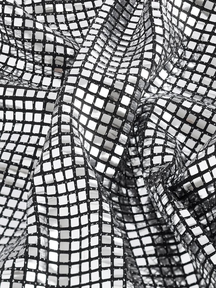 Silver Mini Sequin Skirt - Image 6 of 6