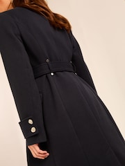 Lipsy Navy Blue Belted Tailored Wrap Coat - Image 5 of 5