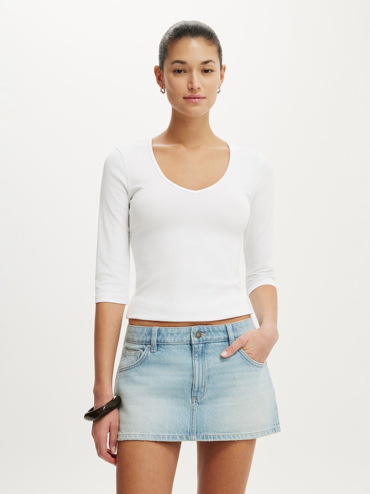 Cotton On Light Blue Original Denim Skort - Image 1 of 5