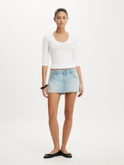 Cotton On Light Blue Original Denim Skort - Image 2 of 5