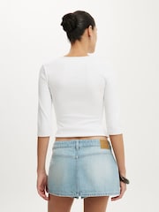 Cotton On Light Blue Original Denim Skort - Image 3 of 5