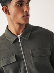 Slate Grey Zip-Up Shacket - Image 4 of 8