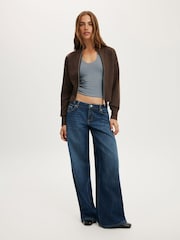 Cotton On Brown Lotus Cinched Zip Knit Cardigans - Image 1 of 4