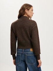 Cotton On Brown Lotus Cinched Zip Knit Cardigans - Image 3 of 4