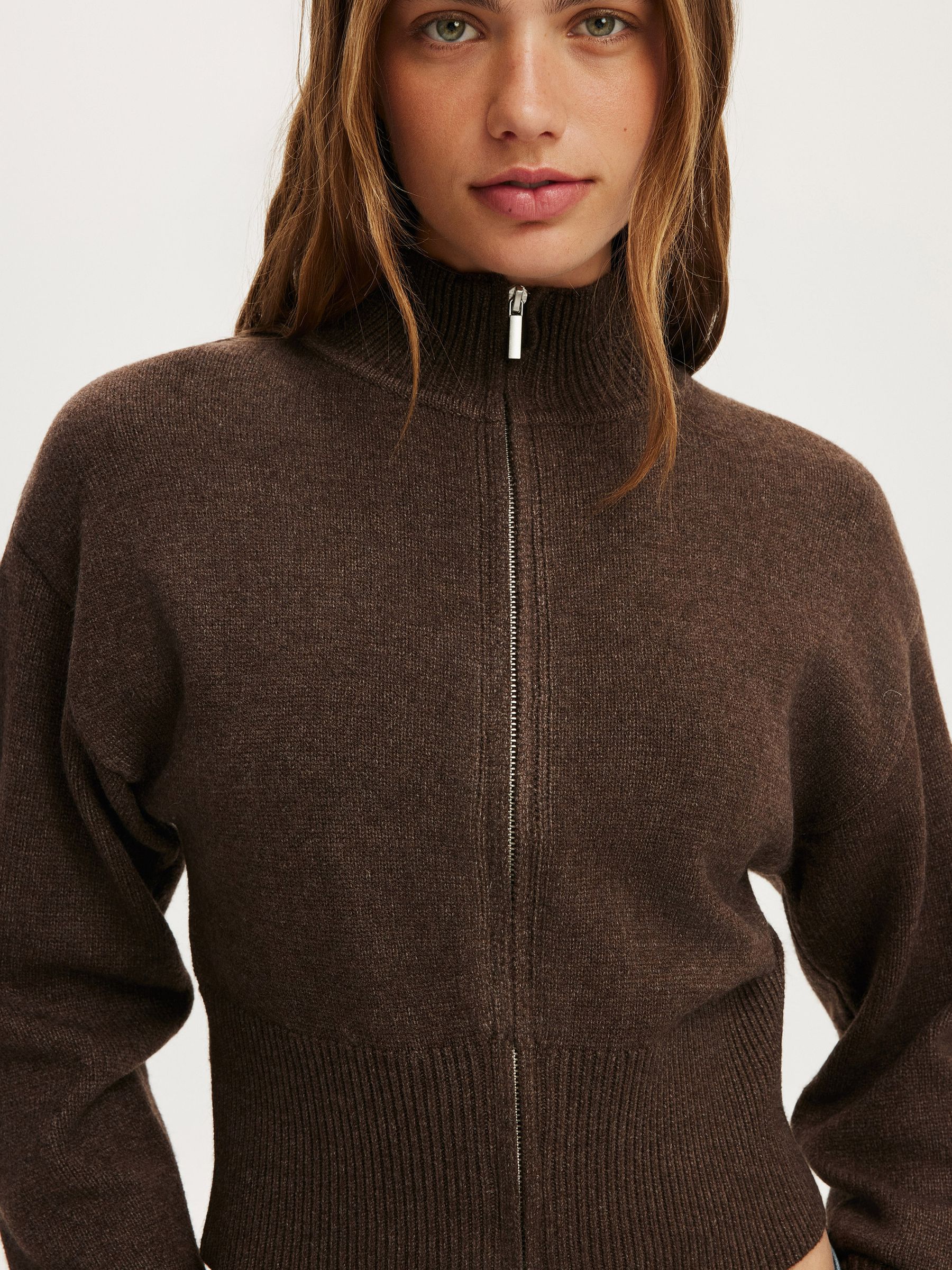 Buy Cotton On Brown Lotus Cinched Zip Knit Cardigans from Next