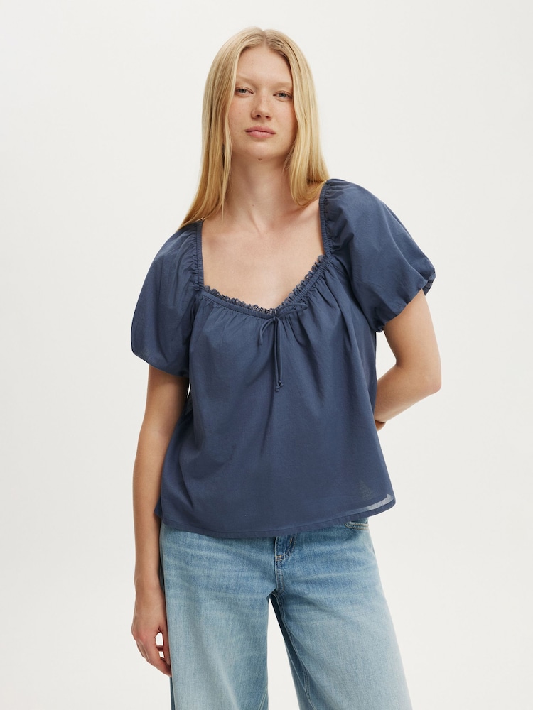 Cotton On Blue The Daydream Babydoll Top - Image 1 of 4