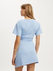 Cotton On Blue Boxy Tuck T-Shirt Mini Dress - Image 3 of 4