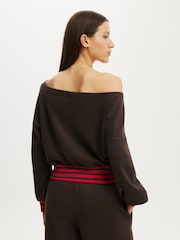 Cotton On Brown Relaxed Off Shoulder Sweatshirt - Image 4 of 4