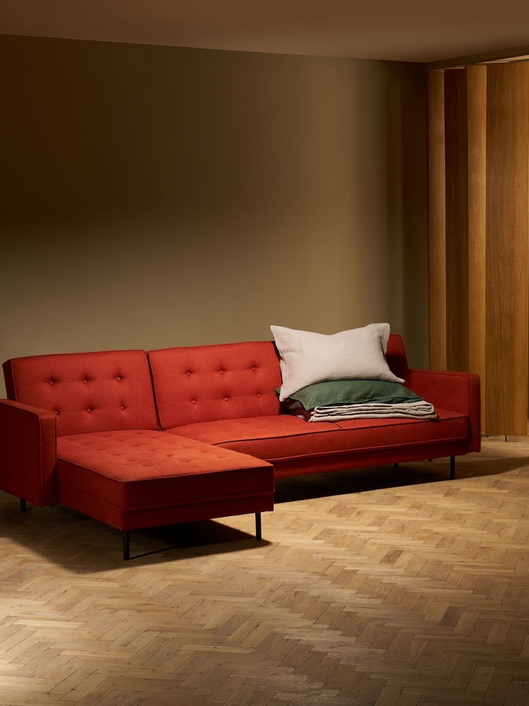 MADE.COM Orange Rosslyn Left Hand Facing Sofa Bed - Image 1 of 5 MADE.COM Orange Rosslyn Left Hand Facing Sofa Bed - Image 1 of 5