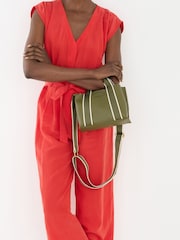 Oliver Bonas Green Emma Mini Tote Cross-Body Bag - Image 1 of 7