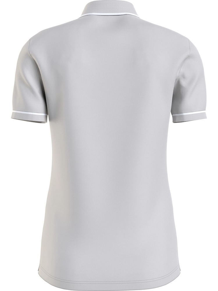 Calvin Klein Grey Slim Logo Tipping Polo Shirt - Image 2 of 3
