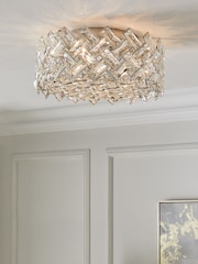Chrome Wentworth 3 Light Flush Fitting Ceiling Light - Image 1 of 5