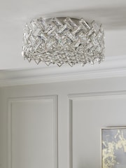 Chrome Wentworth 3 Light Flush Fitting Ceiling Light - Image 2 of 5