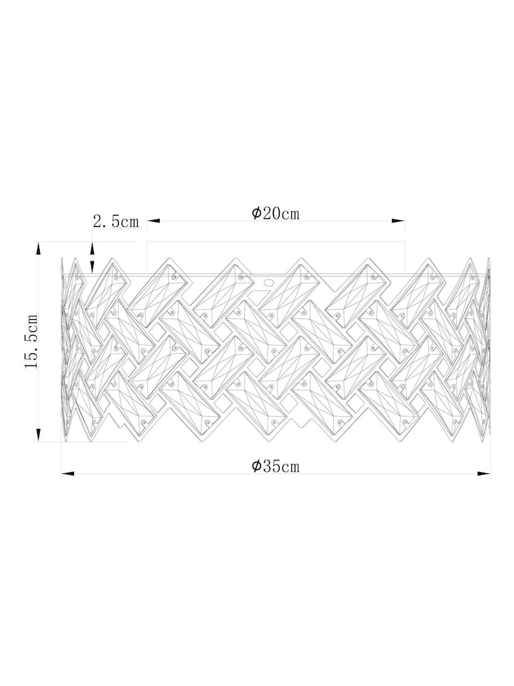 Chrome Wentworth 3 Light Flush Fitting Ceiling Light - Image 5 of 5