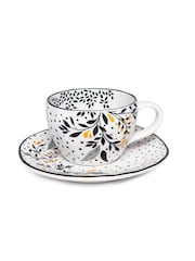 Sara Miller Artisanne Noir Set of 2 Espresso Cups and Saucers - Image 4 of 6